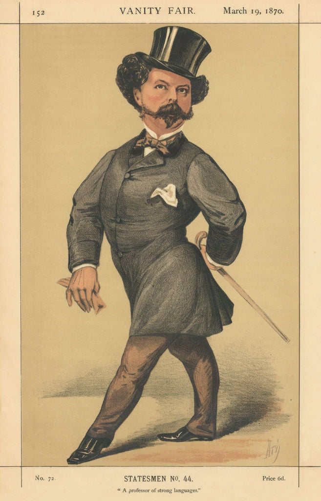 VANITY FAIR SPY CARTOON Sir Robert Peel 'A professor of strong languages' 1870